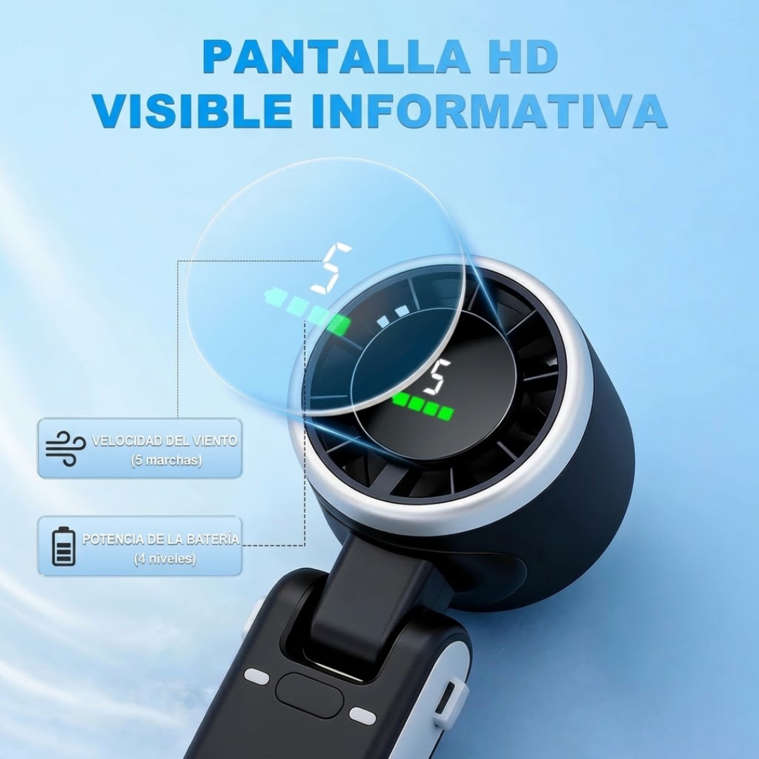 ventilador turbo portátil con 5 velocidades